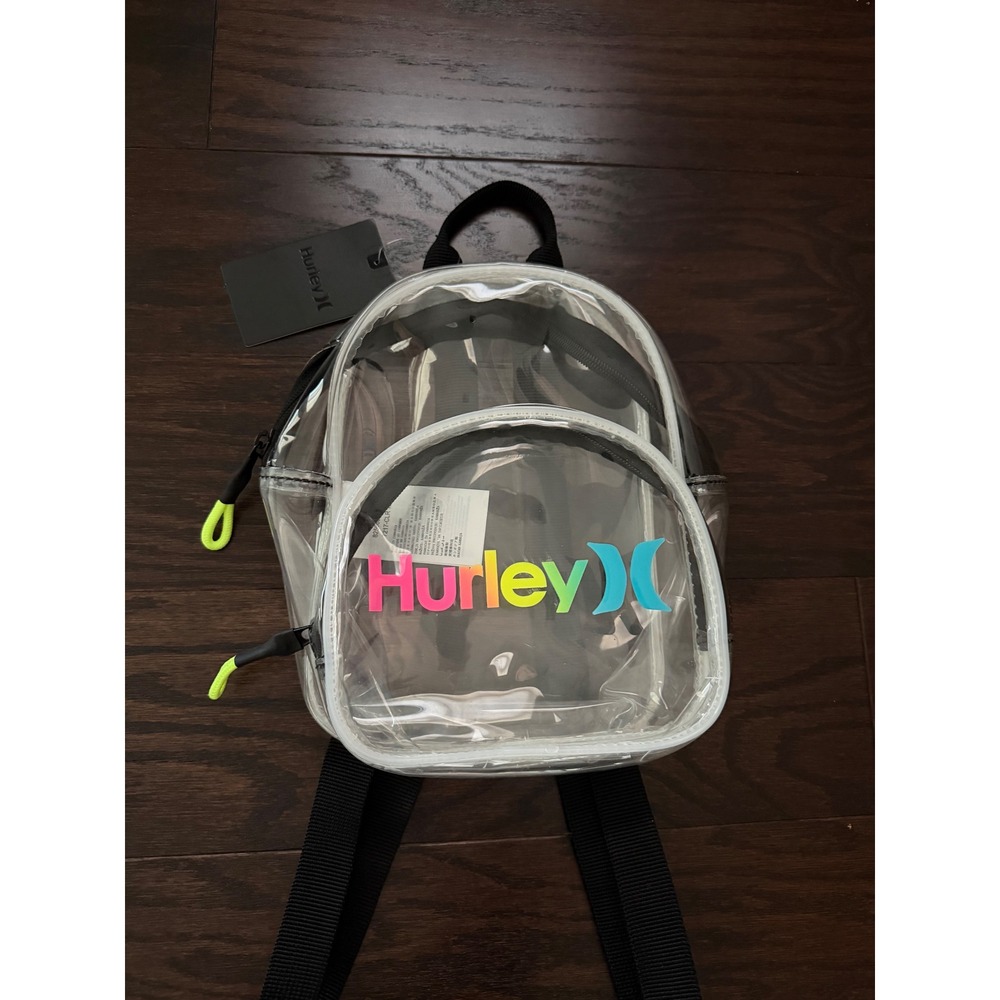 Hurley Boys Clear Mini Backpack Stadium Bag Rainbow Logo 9A7217-CLR L